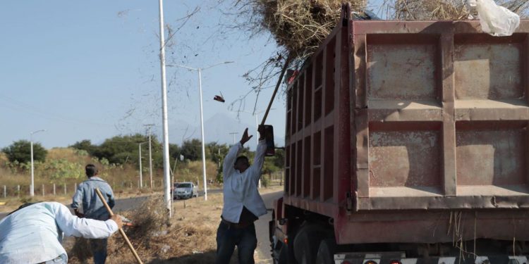 Limpian camellones de Tercer Anillo y Av. Griselda Álvarez