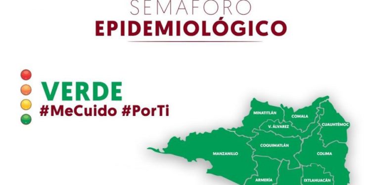 Sigue el estado de Colima en verde en el semáforo epidemiológico de Covid-19