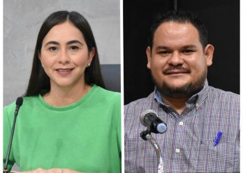 Andrea Naranjo y David Grajales, presidenta y vicepresidente de la Mesa Directiva del Congreso para el mes de agosto