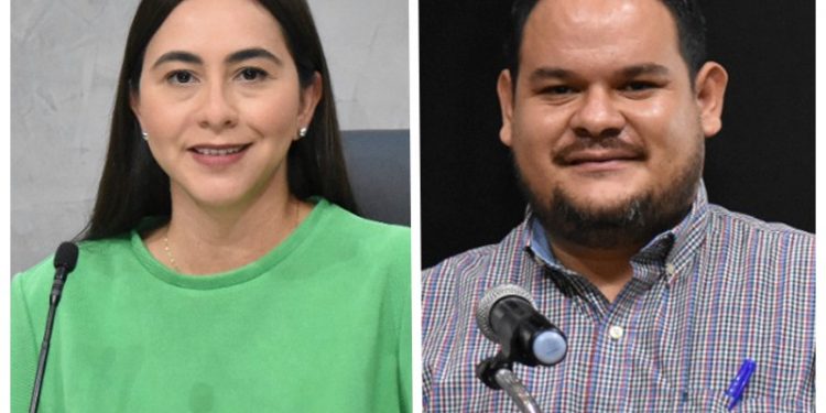 Andrea Naranjo y David Grajales, presidenta y vicepresidente de la Mesa Directiva del Congreso para el mes de agosto
