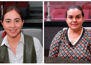 Andrea Naranjo y Myriam Gudiño, presidenta y vicepresidenta de la Mesa Directiva del Congreso para el mes de noviembre