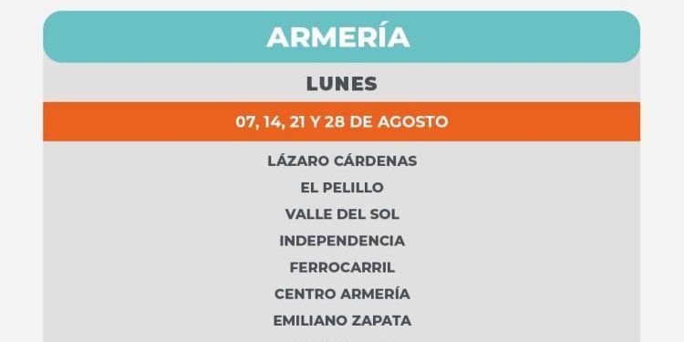 El día de mañana 21 de agosto 📅, se llevará a cabo una jornada de fumigación contra el mosco transmisor del Dengue, Zika y Chikungunya en el municipio de Armería.