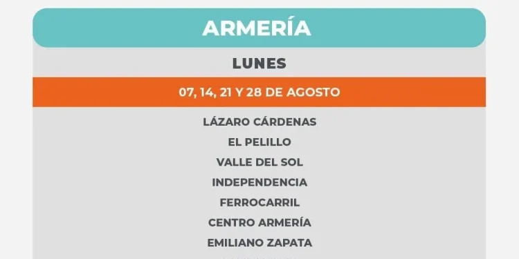 El día de mañana 21 de agosto 📅, se llevará a cabo una jornada de fumigación contra el mosco transmisor del Dengue, Zika y Chikungunya en el municipio de Armería.