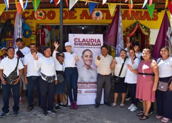 Rosi Bayardo visita comerciantes de Mercadosy Recibe Apoyo para Candidatos de la 4T