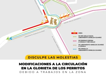 Cambio de tránsito en la ‘Glorieta de los Perritos’ inicia este martes; se reitera a conducir con precaución para evitar accidentes