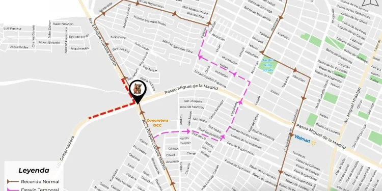 Por obras en la ‘Glorieta de Los Perritos’ se modifican temporalmente 3 rutas