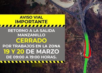 Cerrarán retorno ‘Mirador’ en Manzanillo este martes y miércoles, por trabajos en la zona