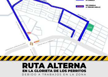 Muestran rutas alternas ante obras en la Glorieta de Los Perritos
