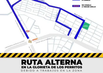 Muestran rutas alternas ante obras en la Glorieta de Los Perritos