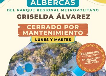 Albercas del Parque Regional cierran lunes y martes por mantenimiento, reanudan de miércoles a domingo
