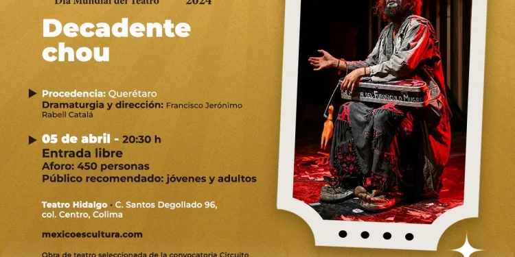 Invitan a la obra ‘Decadente chou’ este viernes en el Teatro Hidalgo de Colima