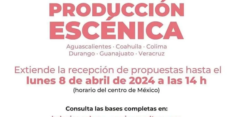 Amplían plazo para la convocatoria ‘Premiación de Proyectos de Producción Escénica’