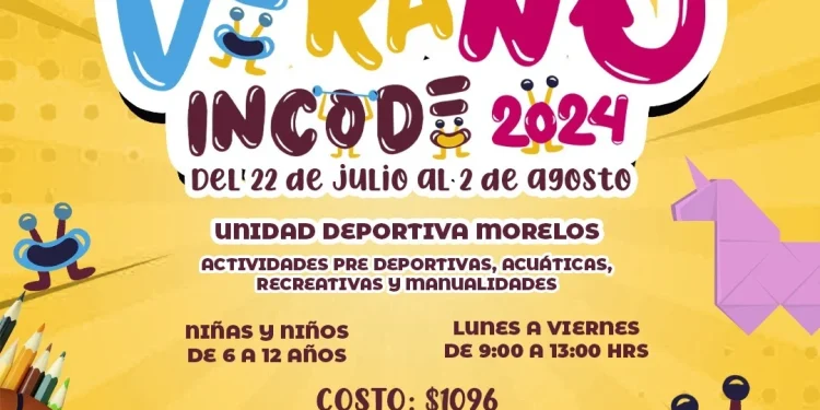Incode alista Curso de Verano en la Unidad Morelos, del 22 de julio al 2 de agosto