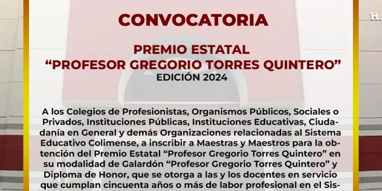 Este viernes 14 de junio, plazo para inscribir propuestas merecedoras al Premio “Prof. Gregorio Torres Quintero”
