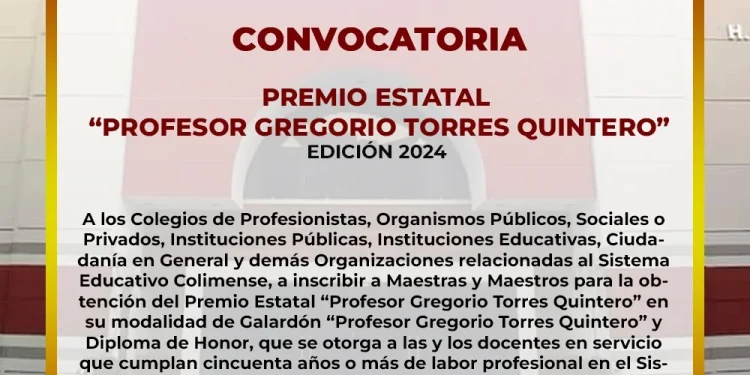 Este viernes 14 de junio, plazo para inscribir propuestas merecedoras al Premio “Prof. Gregorio Torres Quintero”