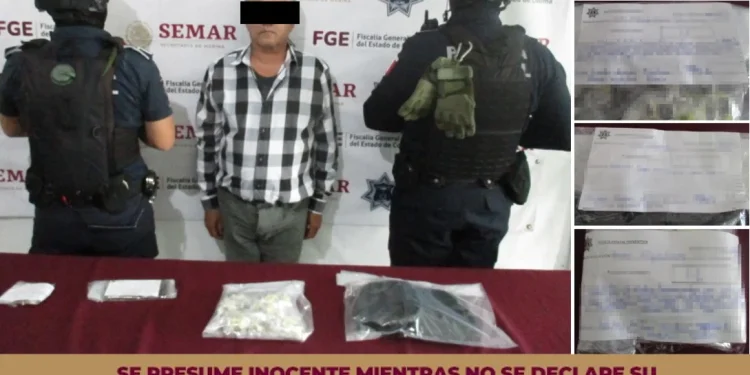 Policía Estatal de Colima detiene a masculino con más de 400 dosis de ‘ice’