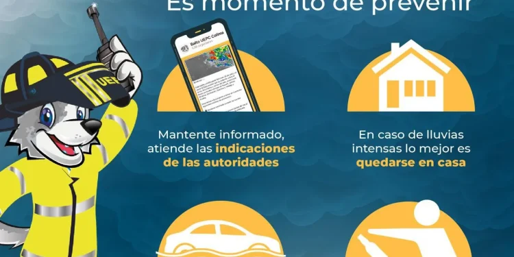 ‘Balto’ emite alertamientos preventivos para disminuir riesgos por lluvias en el estado de Colima