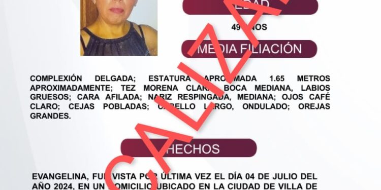 Evangelina ya fue localizada