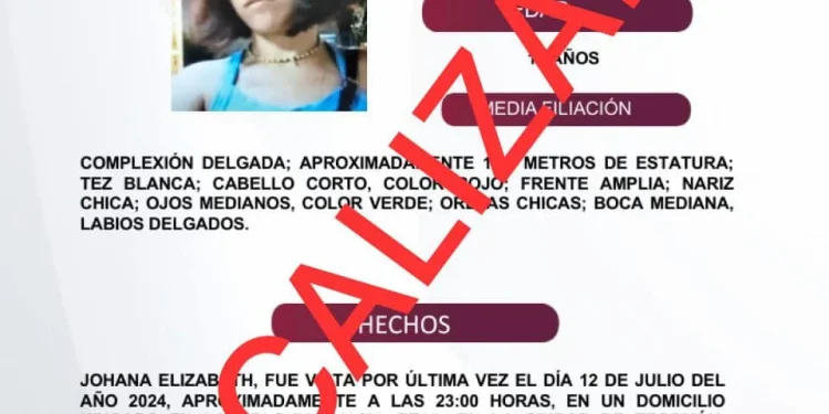 Johana ya fue localizada.