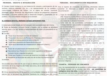 Sigue abierta convocatoria para formar parte del Consejo Estatal Indígena en Colima