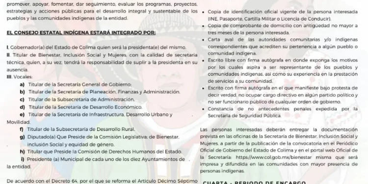 Sigue abierta convocatoria para formar parte del Consejo Estatal Indígena en Colima