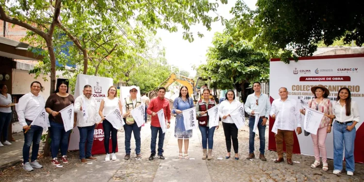 Gobierno Colima, Ciapacov y Conagua inician construcción de colector sanitario en VdeA, donde se invierten 2.6 mdp