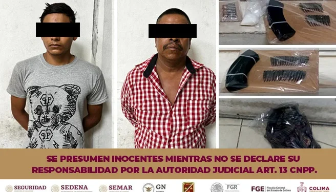 Agentes de la Policía Estatal y FGE detienen a 3 personas con equipo táctico, droga, celulares, cargadores y cartuchos