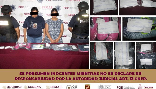 Policía Estatal de Colima detiene a dos personas con mercancía robada