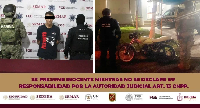 Detiene Policía Estatal a un masculino, asegurándole moto con reporte de robo