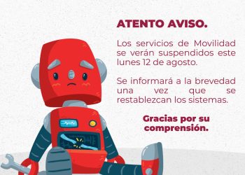 Interrupción temporal en servicios de la Subsecretaría de Movilidad, por fallas técnicas