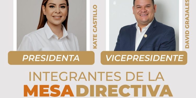 Mesa Directiva del mes de agosto: Kate Castillo, presidenta; David Grajales, vicepresidente