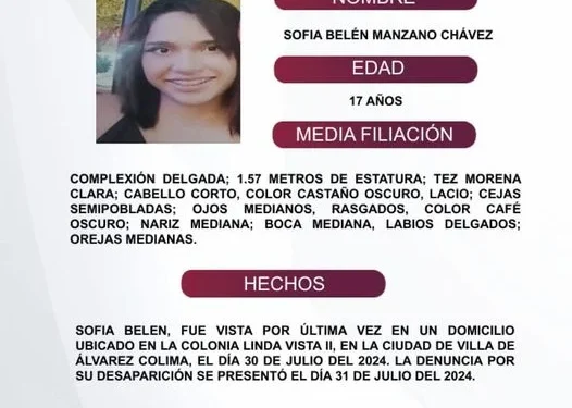 El Protocolo Estatal Alerta Alba, solicita su apoyo y colaboración para difundir los datos de esta persona que no ha sido localizada. FGE