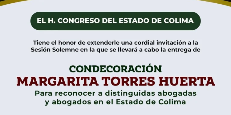 Sesión solemne con motivo de la entrega de la Condecoración “Margarita Torres Huerta”