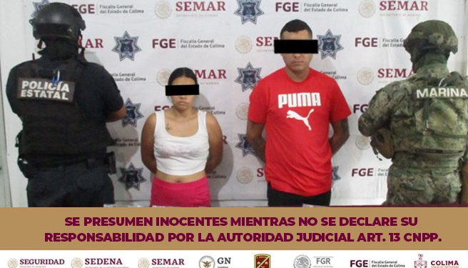 Policía Estatal y Semar detienen a dos personas por delitos contra la salud y violar Ley Federal de Armas de Fuego y Explosivos