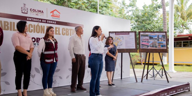 Indira Vizcaíno entregó rehabilitaciones en el CBTis 19, con inversión de 7.2 mdp