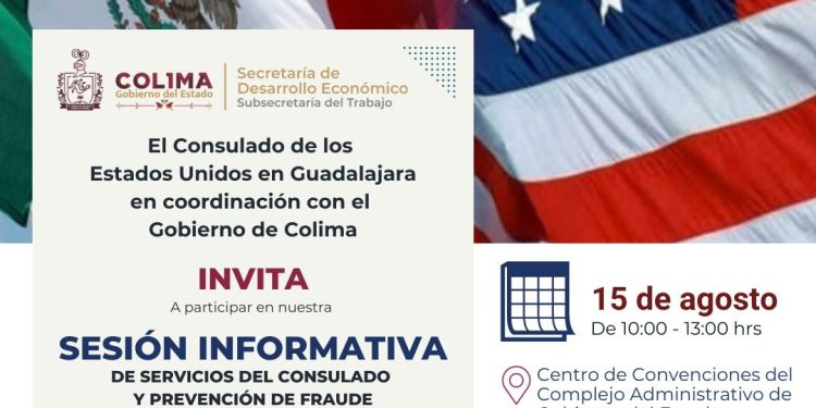 Subsecretaría del Trabajo de Colima invita a charla con el Consulado de Estados Unidos