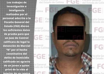 La FGE obtiene vinculación a proceso del hombre que privó de la vida a otro en las instalaciones de un instituto educativo en Colima