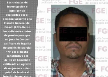 La FGE obtiene vinculación a proceso del hombre que privó de la vida a otro en las instalaciones de un instituto educativo en Colima