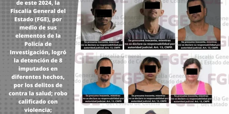 FGE detiene a 8 personas en diferentes municipios del Estado