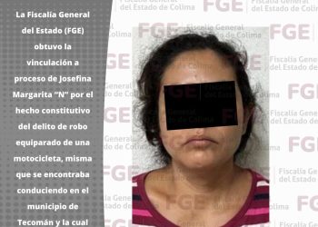 Mujer va a prisión por conducir en Tecomán motocicleta con reporte de robo FGE
