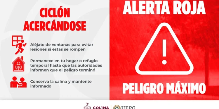 Estado de Colima se mantiene en alerta roja, que es peligro máximo