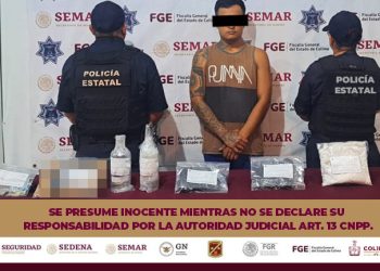 Policía Estatal y Semar detienen a masculino por presunto robo a mano armada en Colima FGE