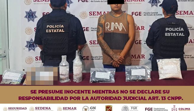 Policía Estatal y Semar detienen a masculino por presunto robo a mano armada en Colima FGE