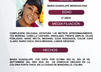 El Protocolo Estatal Alerta Alba, solicita su apoyo y colaboración para difundir los datos de esta persona que no ha sido localizada.