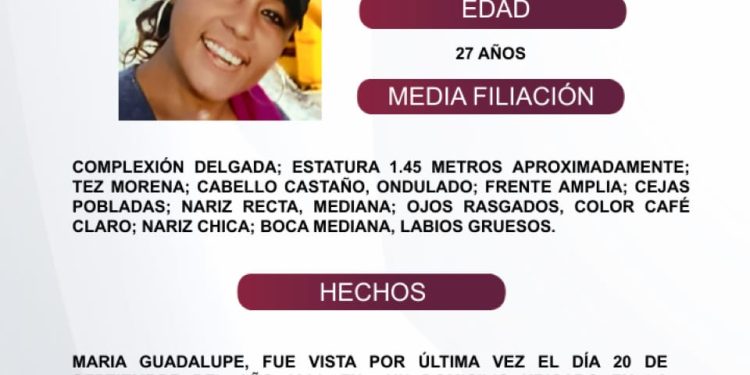 El Protocolo Estatal Alerta Alba, solicita su apoyo y colaboración para difundir los datos de esta persona que no ha sido localizada.