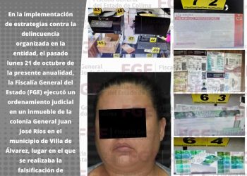 FGE detiene a una mujer y asegura inmueble en el que se realizaba la falsificación de documentos