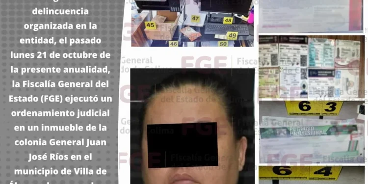 FGE detiene a una mujer y asegura inmueble en el que se realizaba la falsificación de documentos