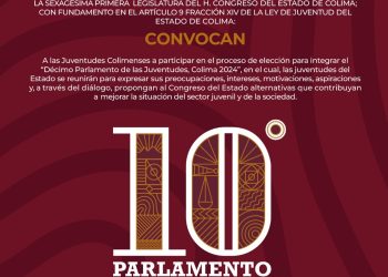 Subsejuv invita a jóvenes colimenses a registrarse al 10° Parlamento de las Juventudes