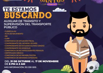 Movilidad solicita personal de supervisión para la Feria de Colima, del 31 de octubre al 17 de noviembre