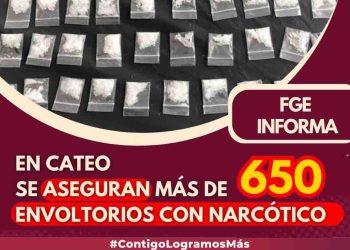 En cateo Se aseguran más de 650 envoltorios con narcótico FGE